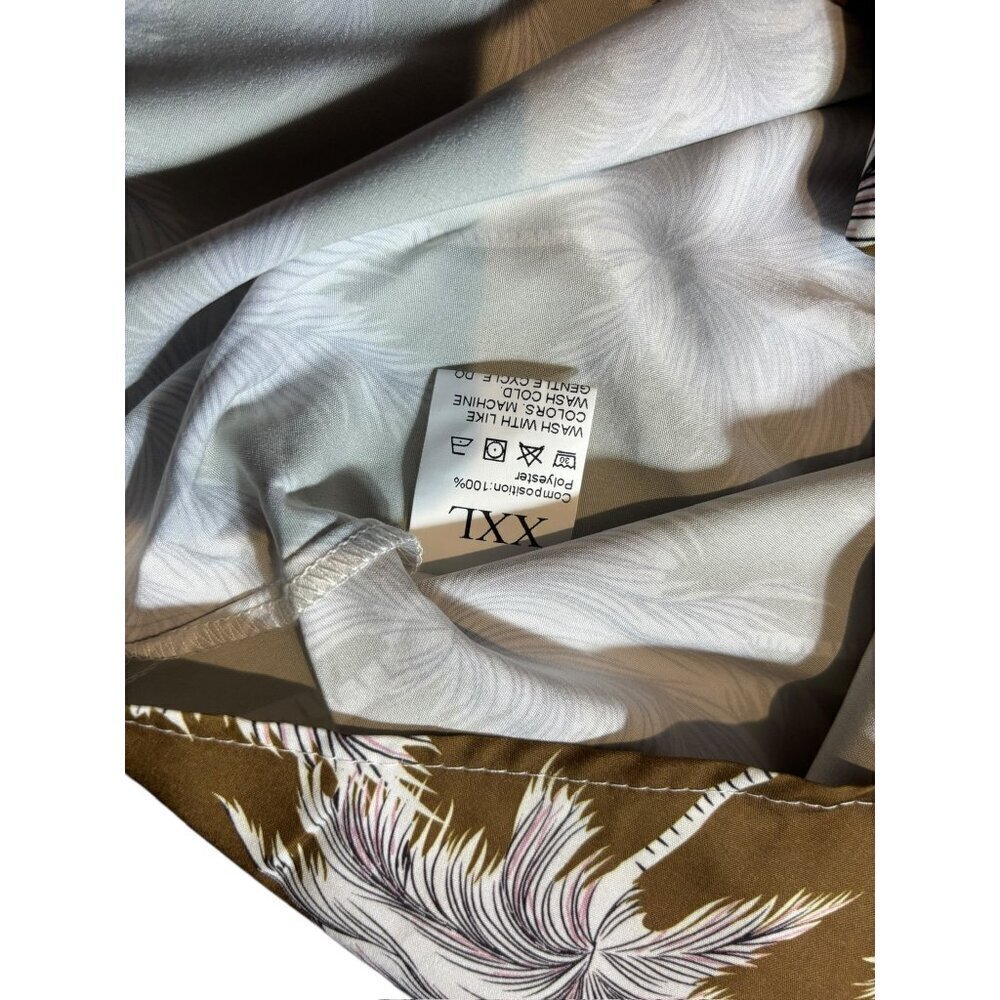 Men's Short-Sleeve With Brown & White Palm Trees Button-Down Shirt - Picture 7 of 7